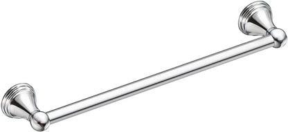 Moen Preston Collection Chrome 24-Inch Single Bathroom Towel Bar, Wall Mounted Hanger for Bath or Kitchen, DN8424CH