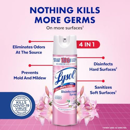 Lysol Disinfectant Spray, Sanitizer, Morning Breeze, 19 oz, 2 Pack