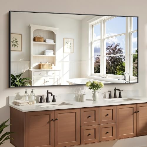 COFENY 66x36 Black Bathroom Mirror, Large Rectangle Mirrors for Over Sink