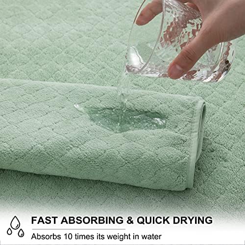 8-Piece Green Bath Towels Set,2 Oversized Large Bath Towels Sheet,2 Hand Towels and 4 Washcloths - 600 GSM Soft Luxury Towel Set,Highly Absorbent Quick Dry Towel Collection for Bathroom,Hotel and Spa