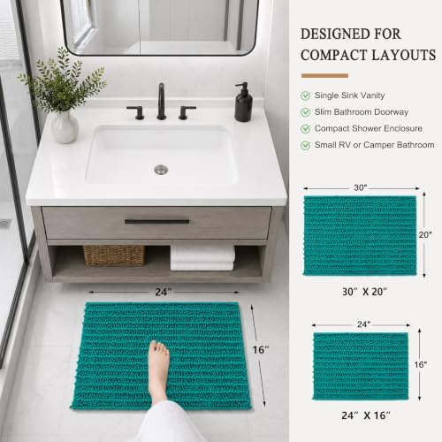 Arotive Bathroom Rugs Mat 24x16, Soft Absorbent Chenille Shaggy Bath Mat
