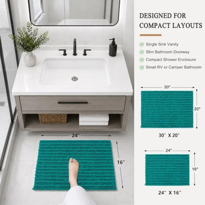 Arotive Bathroom Rugs Mat 24x16, Soft Absorbent Chenille Shaggy Bath Mat