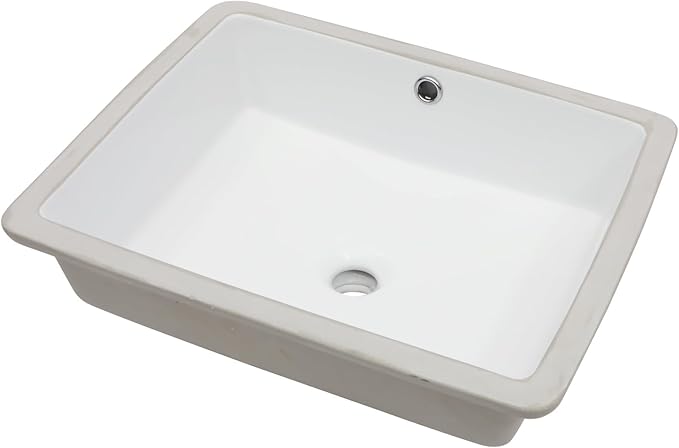 Undermount Bathroom Sink 20''x16'' White Rectangle Bathroom Sink Porcelain Ceramic Sink Vanity Basin Lavatory Sink Vessel Sink