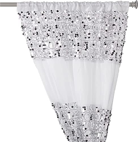 Zahari Home Sinatra Window Curtain Stylish Bathroom Window Curtain,36" x 54" Each, Set of 2, White