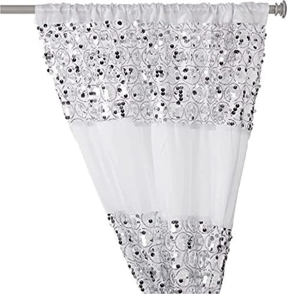 Zahari Home Sinatra Window Curtain Stylish Bathroom Window Curtain,36" x 54" Each, Set of 2, White
