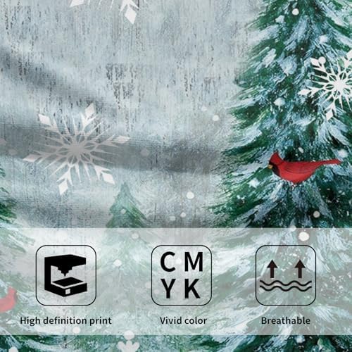 Winter Christmas Trees Hand Towels Set of 2, 28x14 Inch Nature Green Forest Mountain Birds Decorative Fingertip Towel Soft Absorbent Dish Cloths for Guest Gym Yoga Home Decor