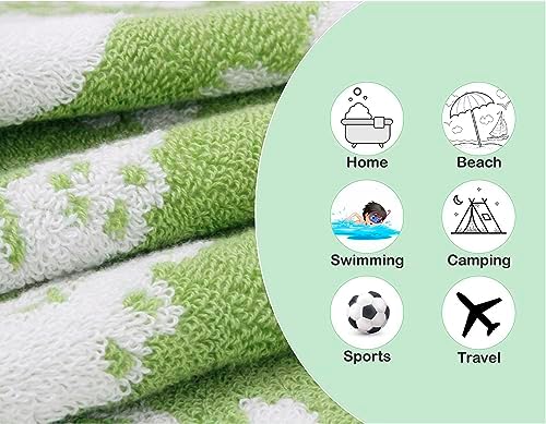 ORIGINAL KIDS Wash Cloth - 100% Cotton Set of 12 Washcloths - Green Blue