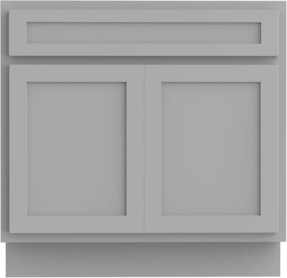 Vanity Art 30 Inch Double Shutter Door Bathroom Vanity Base Cabinet with Soft Closing Shaker Drawer, Strudy Floor Mount Storage Cabinet Organizer for Bedroom, Living Room, Kitchen, VA4030G