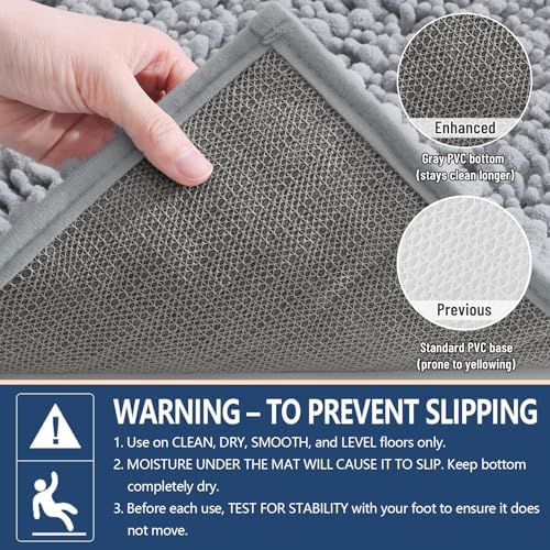 Arotive Bathroom Rugs Mat 40x32, Soft Absorbent Chenille Shaggy Bath Mat