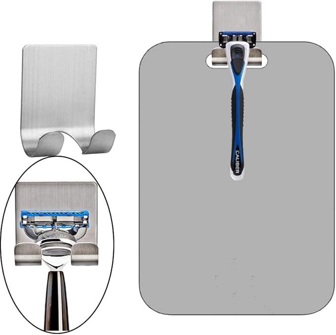 APHUIME Fogless Shower Mirror (11inX7.48in), Anti-Fog Frameless Wall Hanging Makeup & Shaving Bathroom Accessory (Large, Shaver Hook)