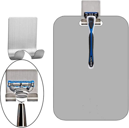 APHUIME Fogless Shower Mirror (11inX7.48in), Anti-Fog Frameless Wall Hanging Makeup & Shaving Bathroom Accessory (Large, Shaver Hook)