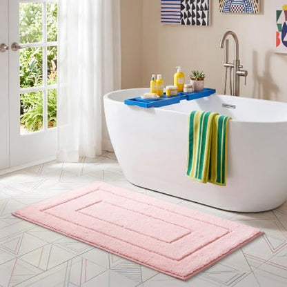 GRANNY SAYS Pink Bathroom Runner Rug 24" x 48", Soft Microfiber Bath Mat