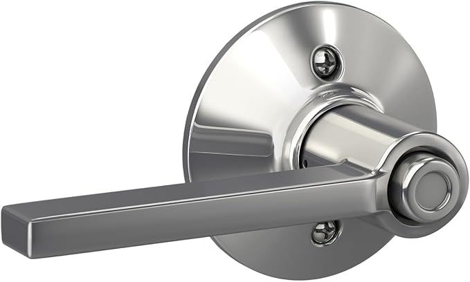 Schlage F40 LAT 625 Latitude Door Lever, Bed & Bath Privacy Lock, Bright Chrome