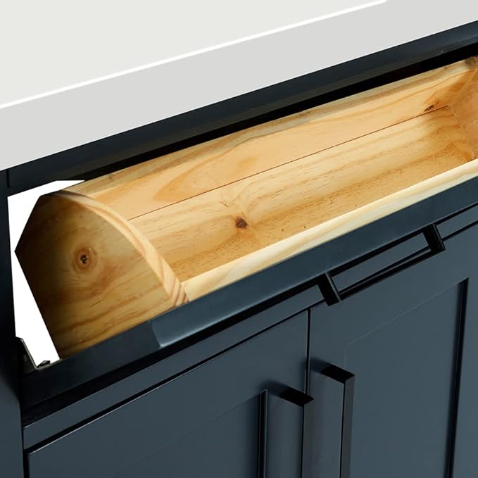 ARIEL Hepburn 72-inch Bathroom Vanity with Sink,Solid Wood, 1.5-inch Pure White Quartz Countertop & Backsplash, Double Oval Porcelain Sink, 4 Soft Closing Doors, 6 Dovetail Drawers, Midnight Blue