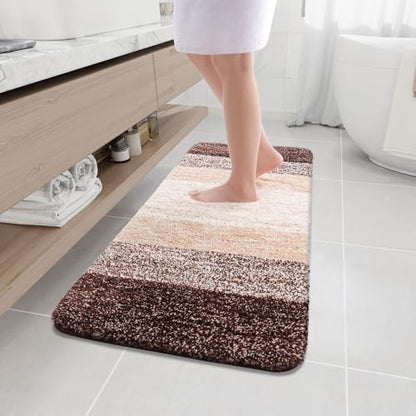 Arotive Microfiber Bathroom Rugs, Shaggy Soft Absorbent Bath Rug, 47x20