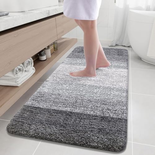 Arotive Microfiber Bathroom Rugs, Shaggy Soft Absorbent Bath Rug, 59x35