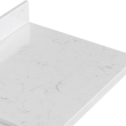 ARIEL Cambridge 60-inch Bathroom Vanity with Sink,Solid Wood, 1.5-inch Carrara White Quartz Countertop, Single Rectangular Porcelain Sink, 2 Soft Closing Doors, 9 Dovetail Drawers, Vintage Green