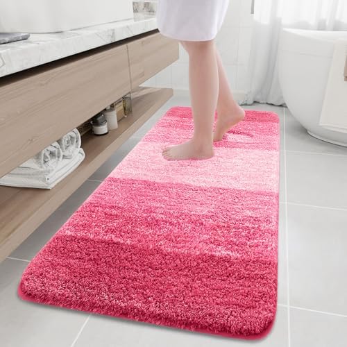 Arotive Microfiber Bathroom Rugs, Shaggy Soft Absorbent Bath Rug, 70x24