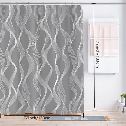 LLSCL Fabric Shower Curtain Liner with Magnets, Waterproof Hotel Quality, 72 x 72 Machine Washable
