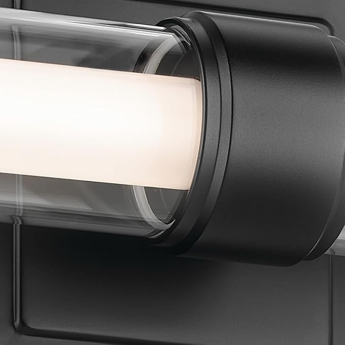 Kichler Laurene LED Bath Bar Light, Black | Linear vanity light with clear glass for bathroom mirrors (26.5" x 5"), 55238BKLED