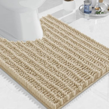 Arotive Toilet Rugs U-Shaped 24x20, Soft Absorbent Chenille Shaggy Bath Mat