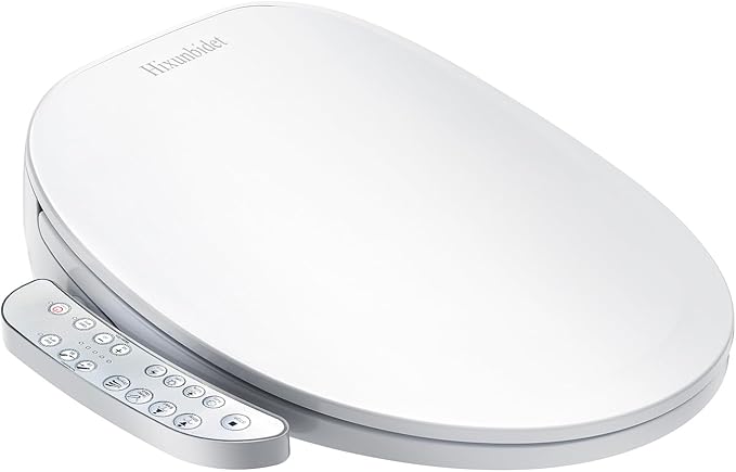 Fixing Side Panel Control Elongated Bidet Toilet Seat with Warm Water Wash, Air Dryer, Heated Seat, LED Display, Self-Cleaning Nozzle, Night Light & Multiple Cleaning Modes