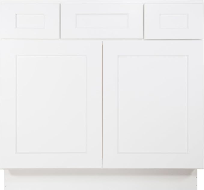 Furinno Shaker 2-Drawer Bath Vanity Cabinet Without Top, Ready to Assemble, 21 D x 36 W x 34.5 H, White