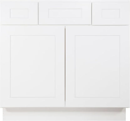 Furinno Shaker 2-Drawer Bath Vanity Cabinet Without Top, Ready to Assemble, 21 D x 36 W x 34.5 H, White