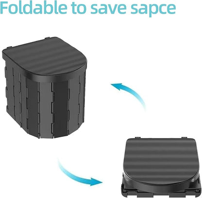 Compact Foldable Travel Toilet for Camping, Hiking, Road Trips, and Emergencies – Heavy-Duty Portable Toilet with 300 lbs Capacity, Easy to Clean, Lightweight & Space-Saving Design(Circular arc）
