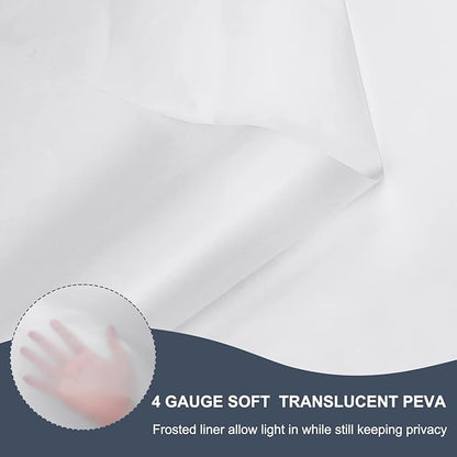 EurCross Frosted Extra Long Shower Curtain Liner 86 inch Long Length, Waterproof Opaque PEVA Plastic Shower Liner for Bathroom 72x86 inch with 5 Bottom Magnets No Smells with Rustproof Grommets