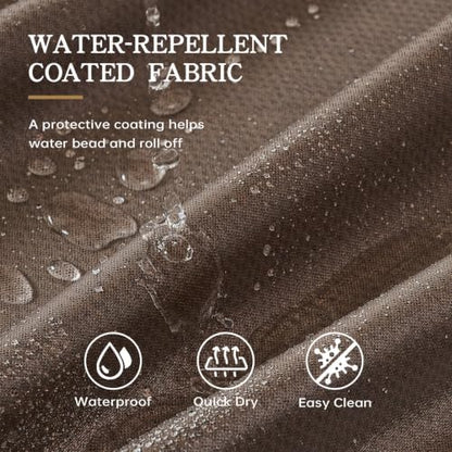 Furlinic Scalloped Shower Curtain No Hook Brown Waterproof W78 x H75 Fabric