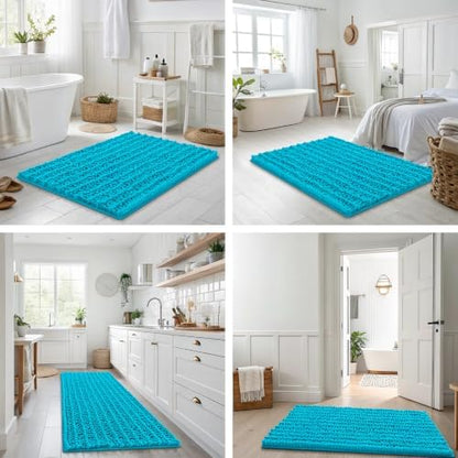 Smiry Bathroom Rugs 24X16, Extra Soft Rubber Backing Chenille Bath Mats