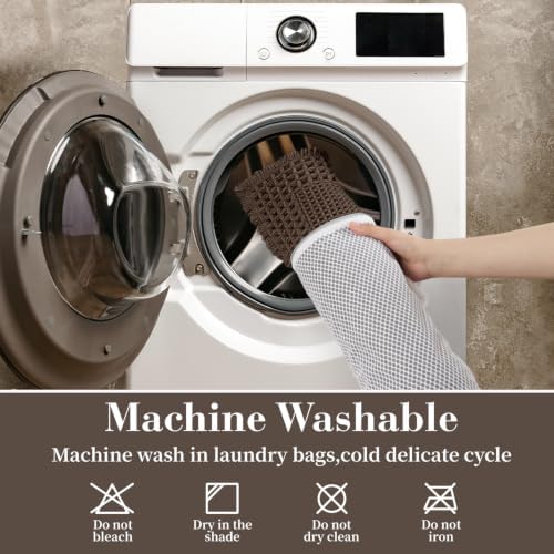 RESARE Waffle Bath Mat for Bathroom Non Slip Bathroom Rugs 20x32 Dark Brown