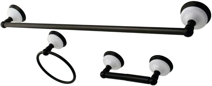Kingston Brass BAK111148ORB Victorian 3-Piece 24-Inch Towel Bar Bathroom Accessory Set in Oil Rubbed Bronze