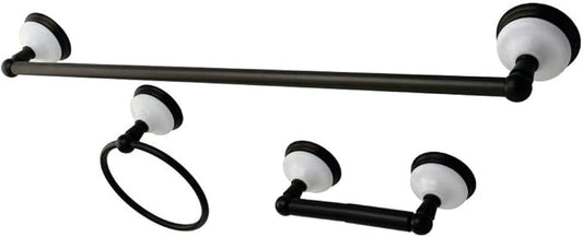 Kingston Brass BAK111148ORB Victorian 3-Piece 24-Inch Towel Bar Bathroom Accessory Set in Oil Rubbed Bronze