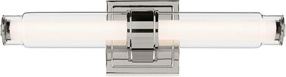Kichler Laurene LED Bath Bar Light, Polished Nickel | Linear vanity light with clear glass for mirrors and vanities (18.5" x 5"), 55237PNLED