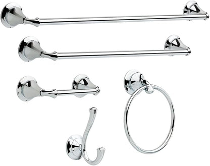 Delta Faucet 79435 Linden Double Towel Hook Bath Hardware Accessory in Polished Chrome (Pack of 3)