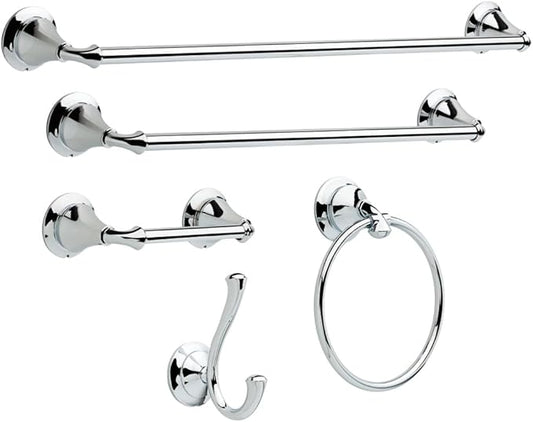 Delta Faucet 79435 Linden Double Towel Hook Bath Hardware Accessory in Polished Chrome (Pack of 3)
