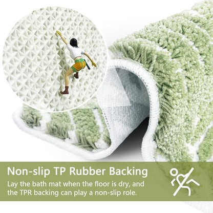 Sage Green Toilet Rug U Shaped Washable Mat for Bathroom Floor 24x20 Non Slip Washable Bathroom Rugs Around Toilet Rug Bath Mat