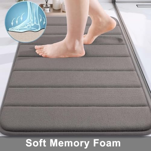 Buganda Memory Foam Bath Mat 34 x 20, Ultra Soft Absorbent Bathroom Rugs