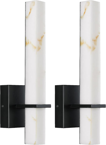 Modern LED Wall Sconces 15-inch Black Bathroom Sconces Set of 2 Up and Down Wall Mount Light 5CCT Dimmable Sconce Lighting Bedroom Living Room Hallway (Hardwired)