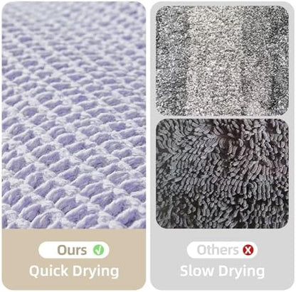 TYUU Waffle Bath Mat, Cute Bathroom Rugs Non Slip, 48x24 Lavender Cream