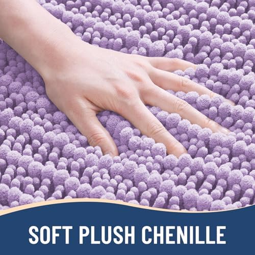 Arotive Bathroom Rugs Mat 47x24, Soft Absorbent Chenille Shaggy Bath Mat