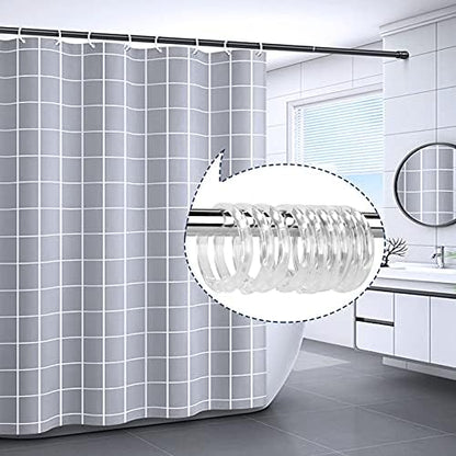 Clear Plastic Shower Curtain Rings, 12 PCS Circular Plastic Shower Curtain Hooks for Bathroom Shower Curtain Rod, Clear Shower Hooks for Shower Curtain, O Shaped Shower Rings for Curtain