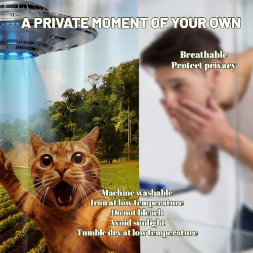 Extra Tall Shower Curtain XL Fun Cat Novelty, 70 x 84 Inchs