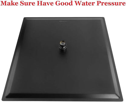 NearMoon Rain Shower Head, High Flow Stainless Steel Square Rainfall Shower, Waterfall Bath Shower Body Covering, Ceiling or Wall Mount (16 Inch, Matte Black)