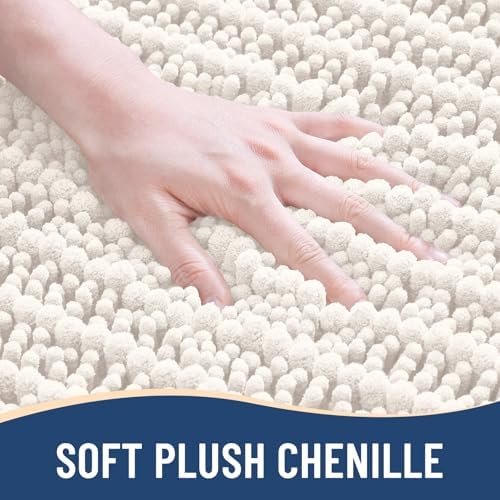 Arotive Bathroom Rugs Mat 30x17, Soft Absorbent Chenille Shaggy Bath Mat