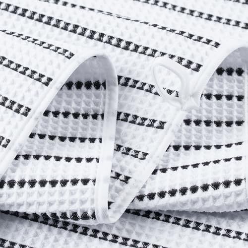 POLYTE 430 GSM Poly Blend Microfiber Quick Dry Waffle Bath Towel Set of 6
