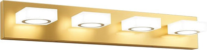 Bathroom Vanity Light, 4-Light 31 Inch Brushed Gold 5CCT 2700-6500K LED Bathroom Light Fixtures Over Mirror, Vanity Lighting Modern Bath Wall Sconce for Mirror Bedroom Living Room