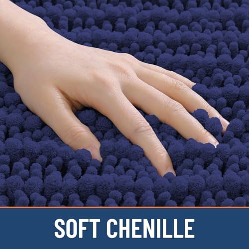 Smiry Bathroom Rugs 36X24, Extra Soft Rubber Backing Chenille Bath Mats